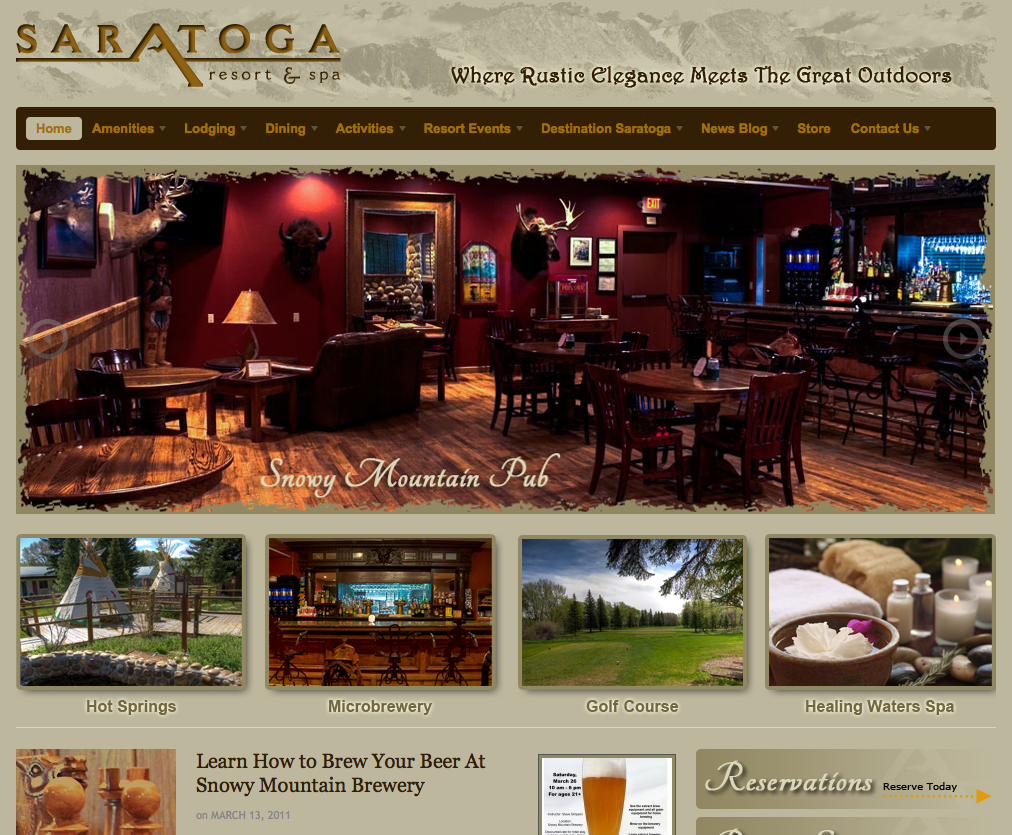 Saratoga Homepage, Cox Group Picture 1 New Website Design | Saratoga Resort and Spa